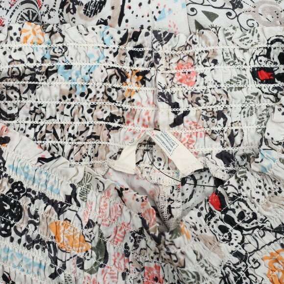 Odd Molly Anthropologie Floral Printed Smocked Mini Skirt High Waisted L3 - Picture 5 of 5